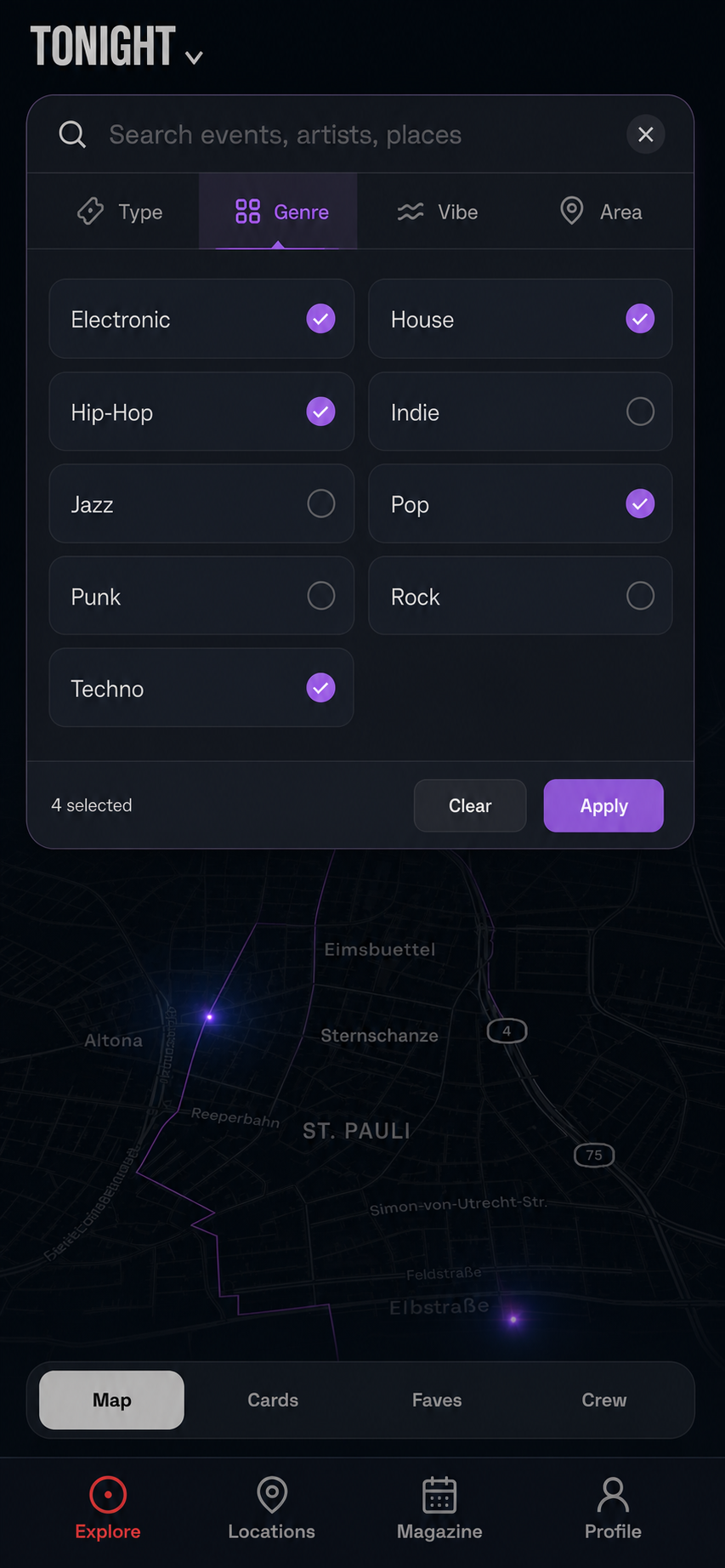 Attached Genre filter