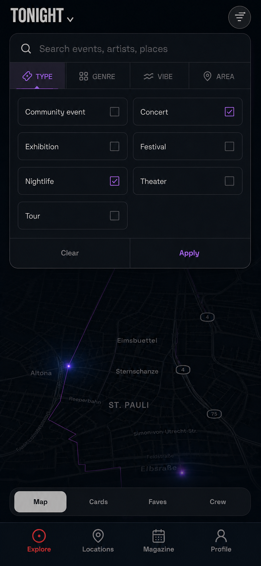 Attached Type filter